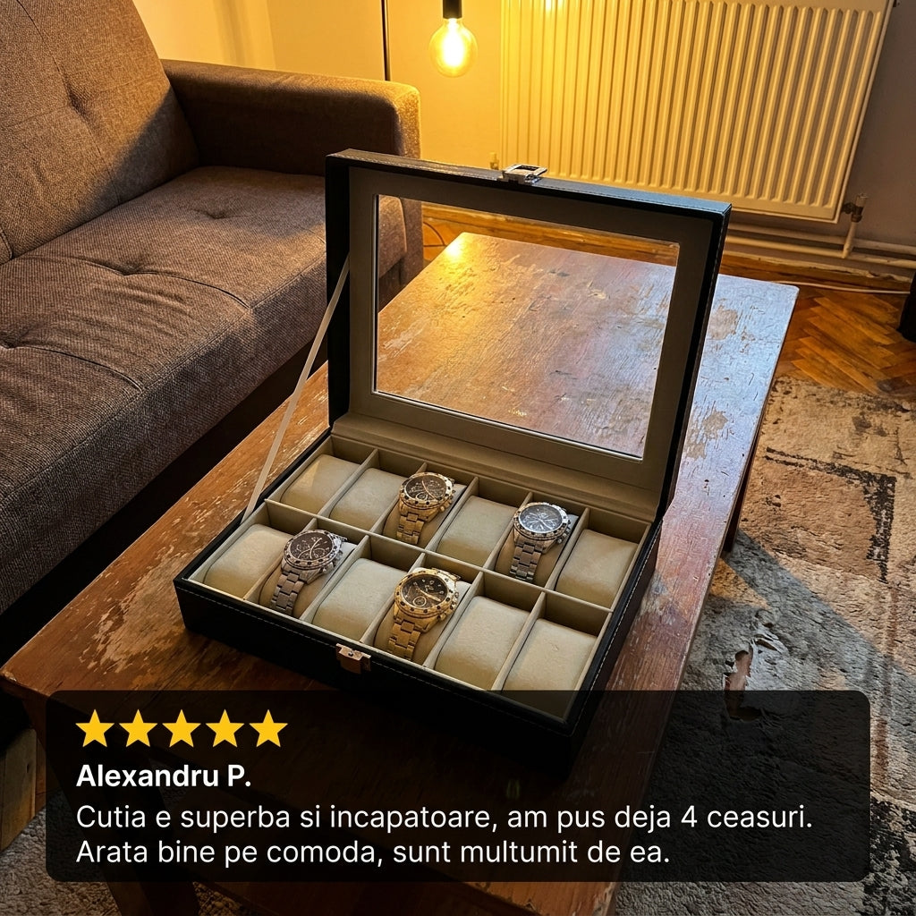 Cutie Ceasuri cu Sticlă