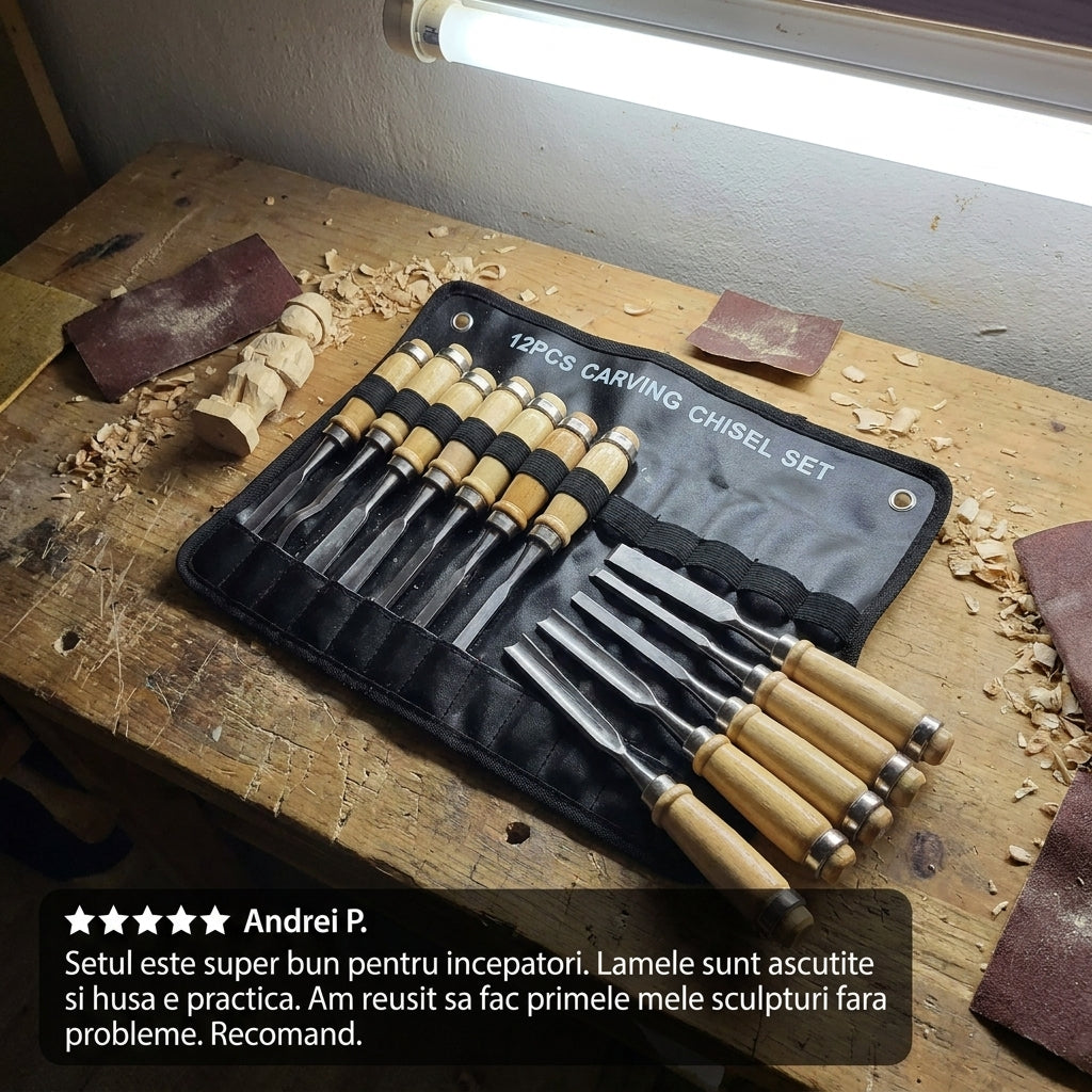 Set Dălți Sculptură Lemn