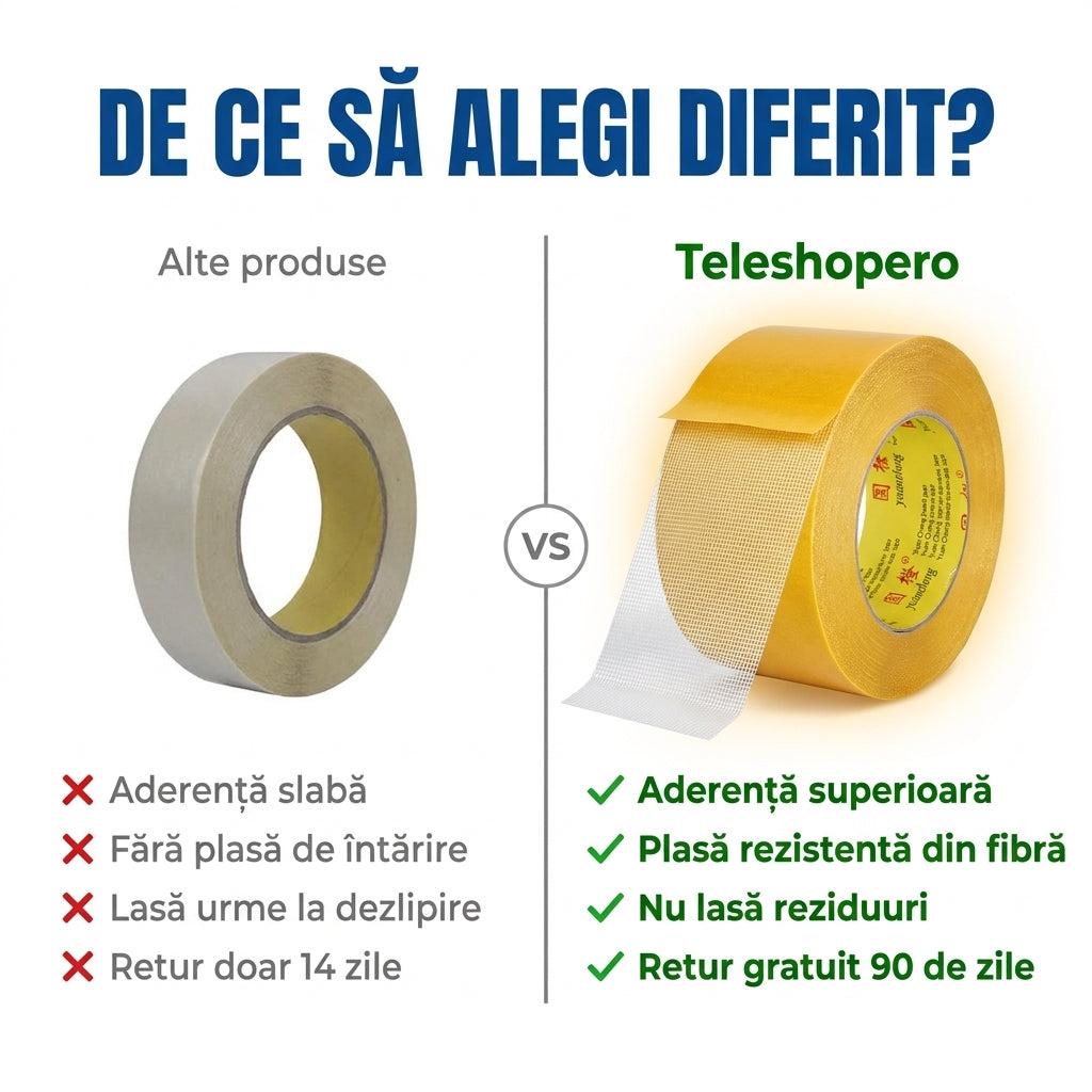 Bandă textilă dublu adezivă 20 m