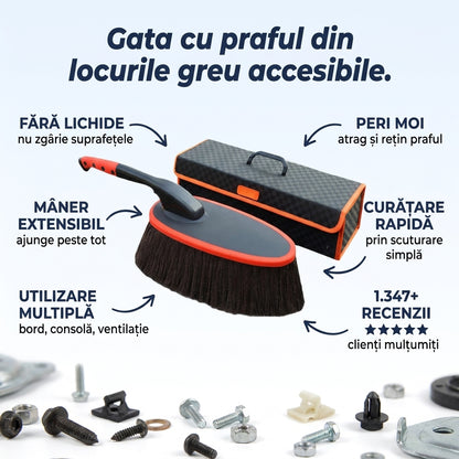 Set Perie Auto Retractabilă pentru Praf