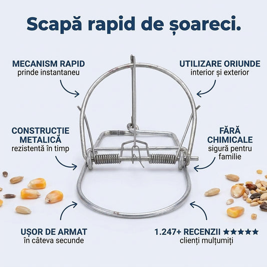 Capcană Mecanică Metalică Șoareci