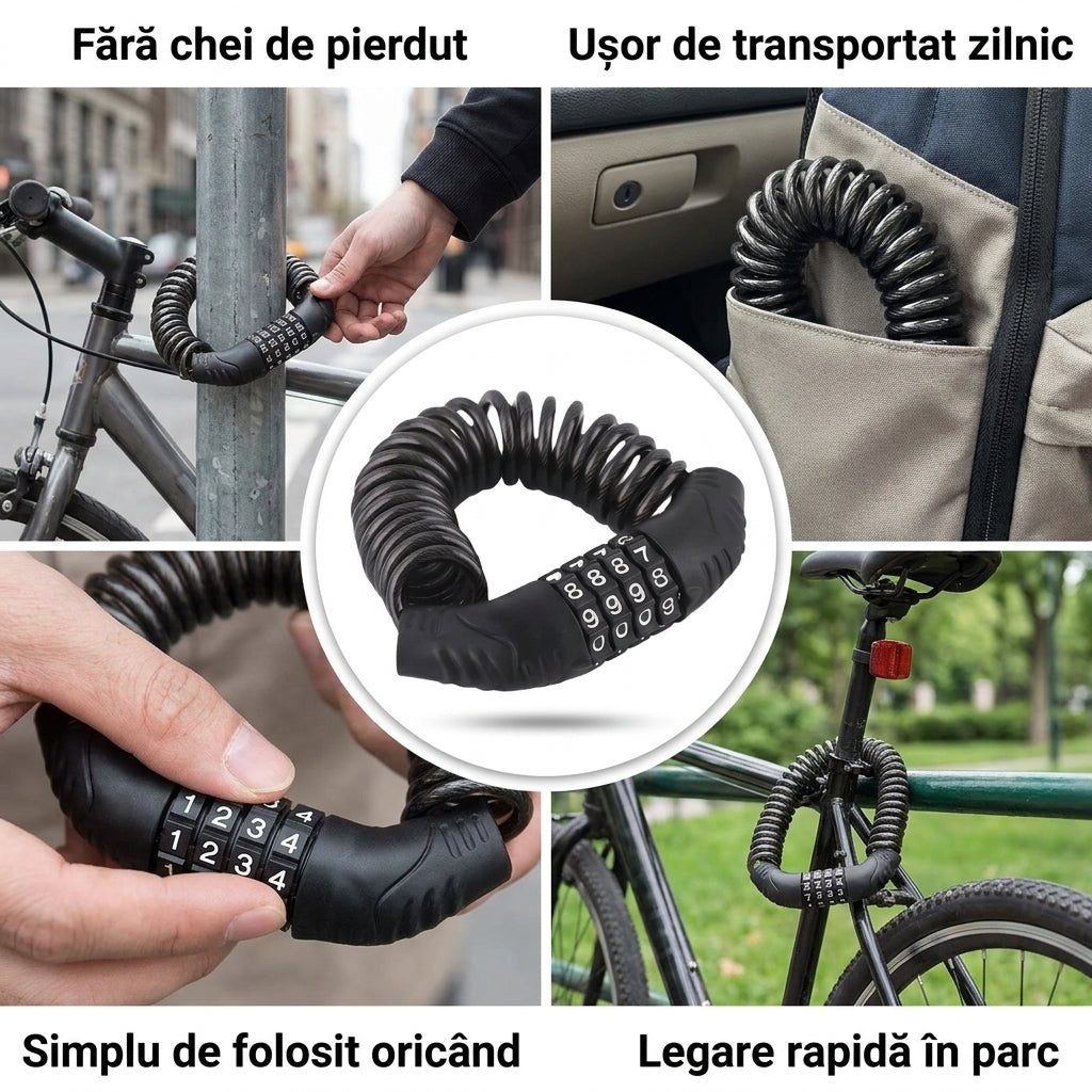 Cablu Antifurt Bicicletă Cifru