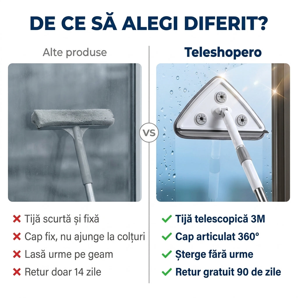Perie Telescopică pentru Geamuri