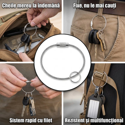 Breloc Cablu Inox Multifuncțional