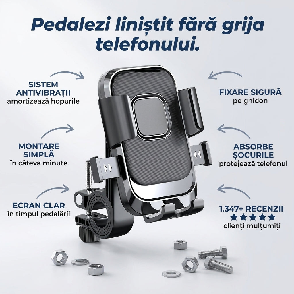 Suport Telefon Bicicletă Antivibrații