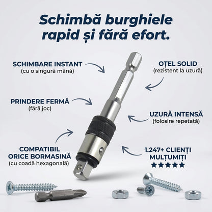Adaptor Mandrină Hexagonală Oțel