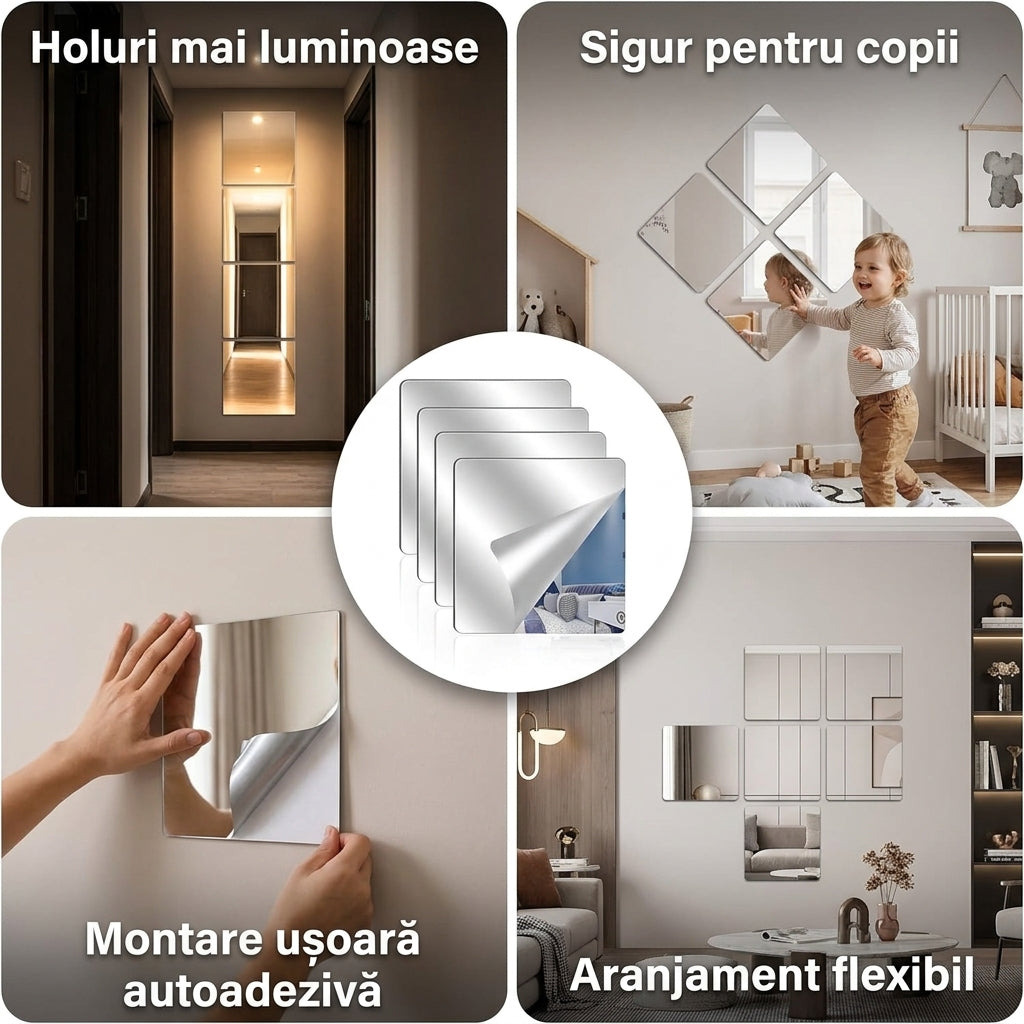 Oglinzi Acrilice Modulare Perete