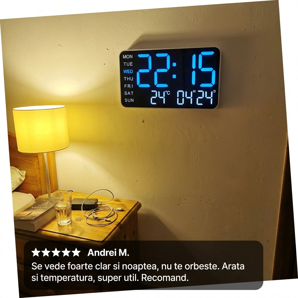 Ceas LED Digital Multifuncțional