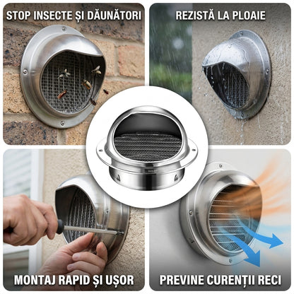 Grilă Evacuare Inox Perete