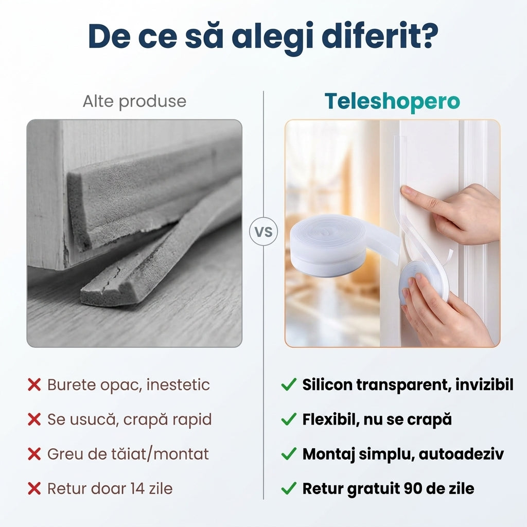 Bandă Etanșare Ușă Silicon 5 m