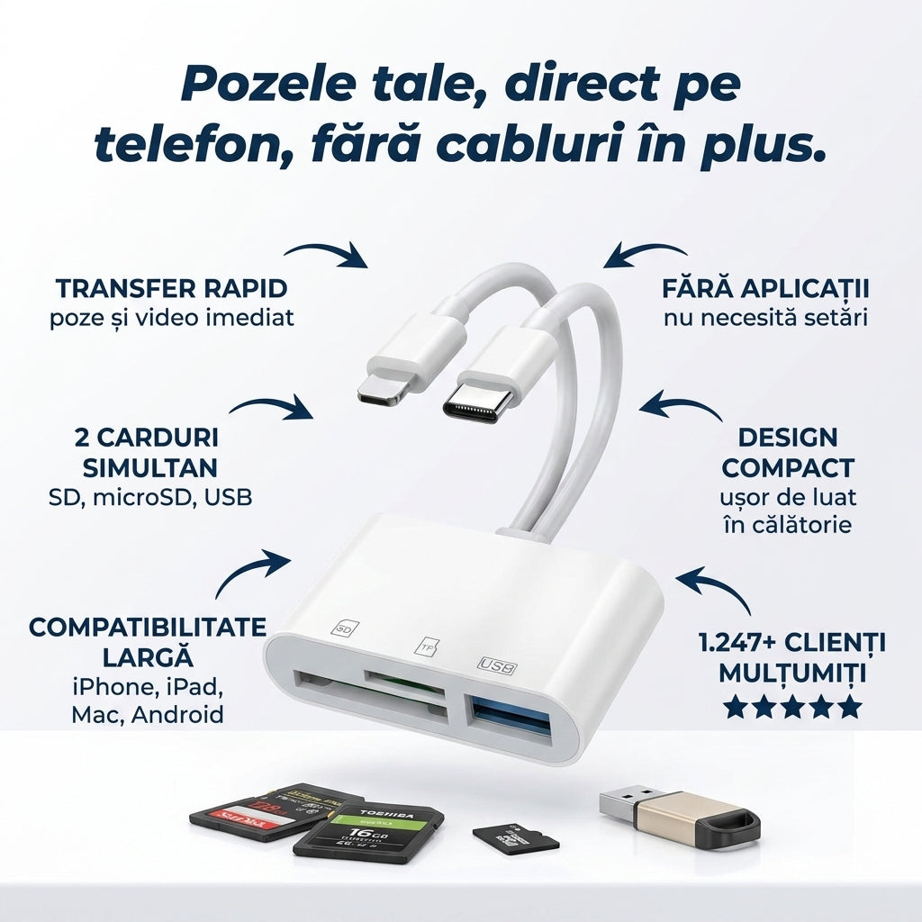 Cititor Carduri USB-C Lightning