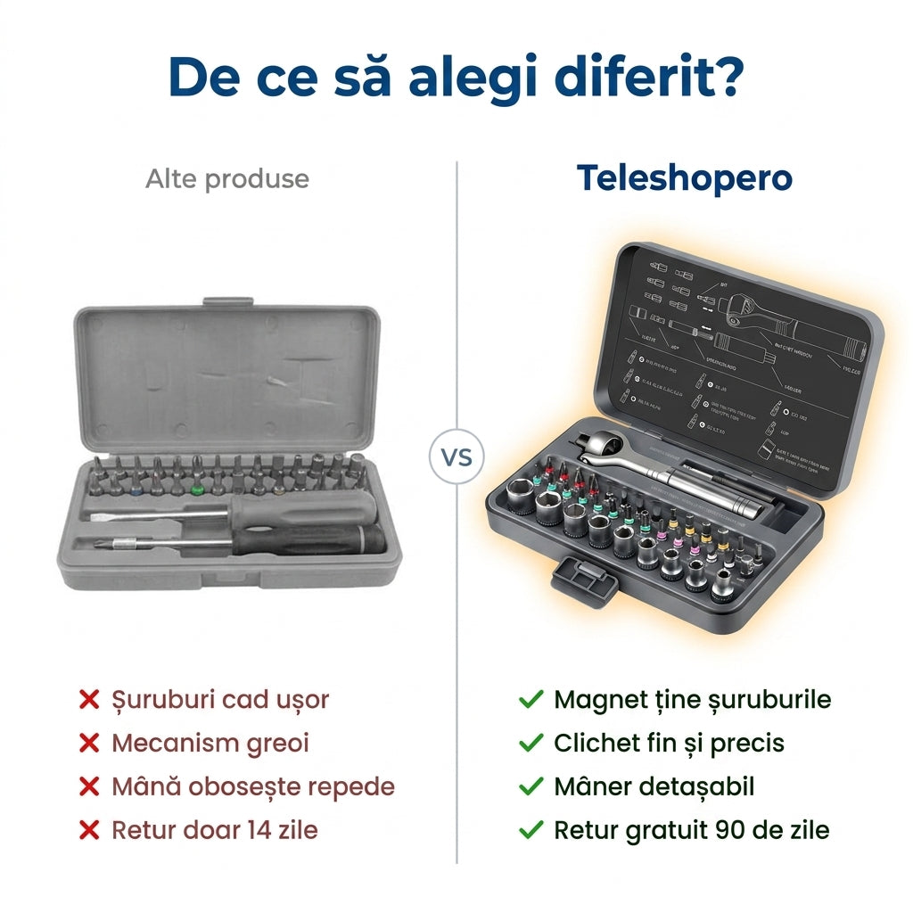 Trusă Șurubelnițe Magnetice Clichet
