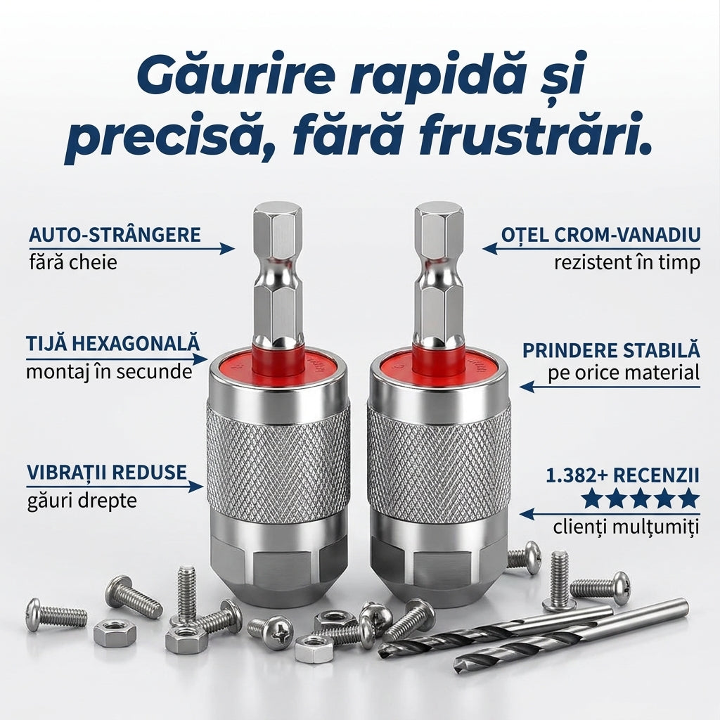 Adaptor Mandrină Auto-Strângere