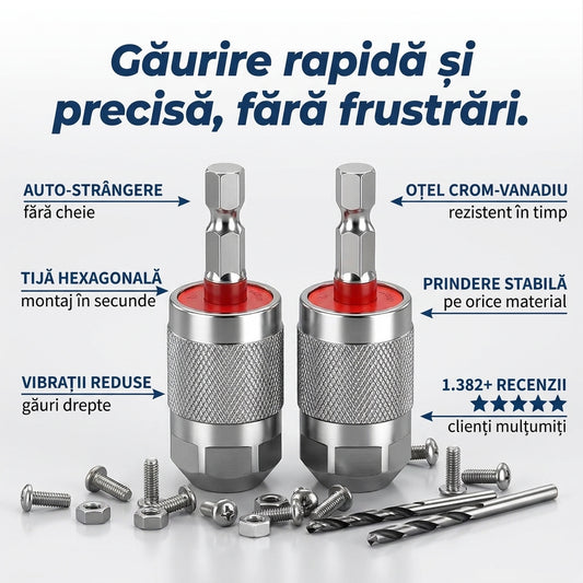 Adaptor Mandrină Auto-Strângere