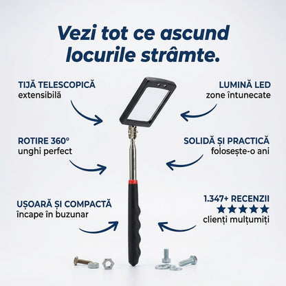Oglindă Telescopică Inspecție LED