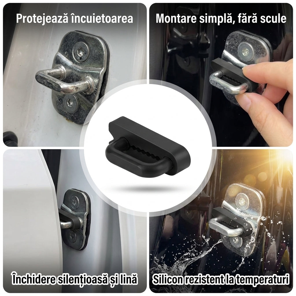 Set 4 Tampoane Silicon Anti-trântire Uși Auto