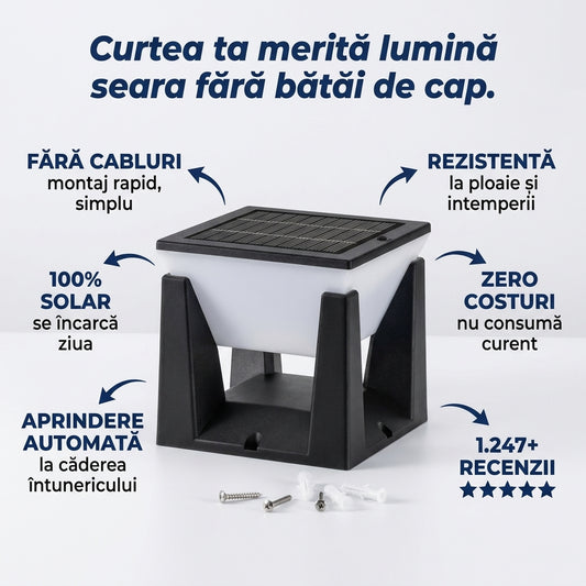 Lampă Solară Gard Stâlpi