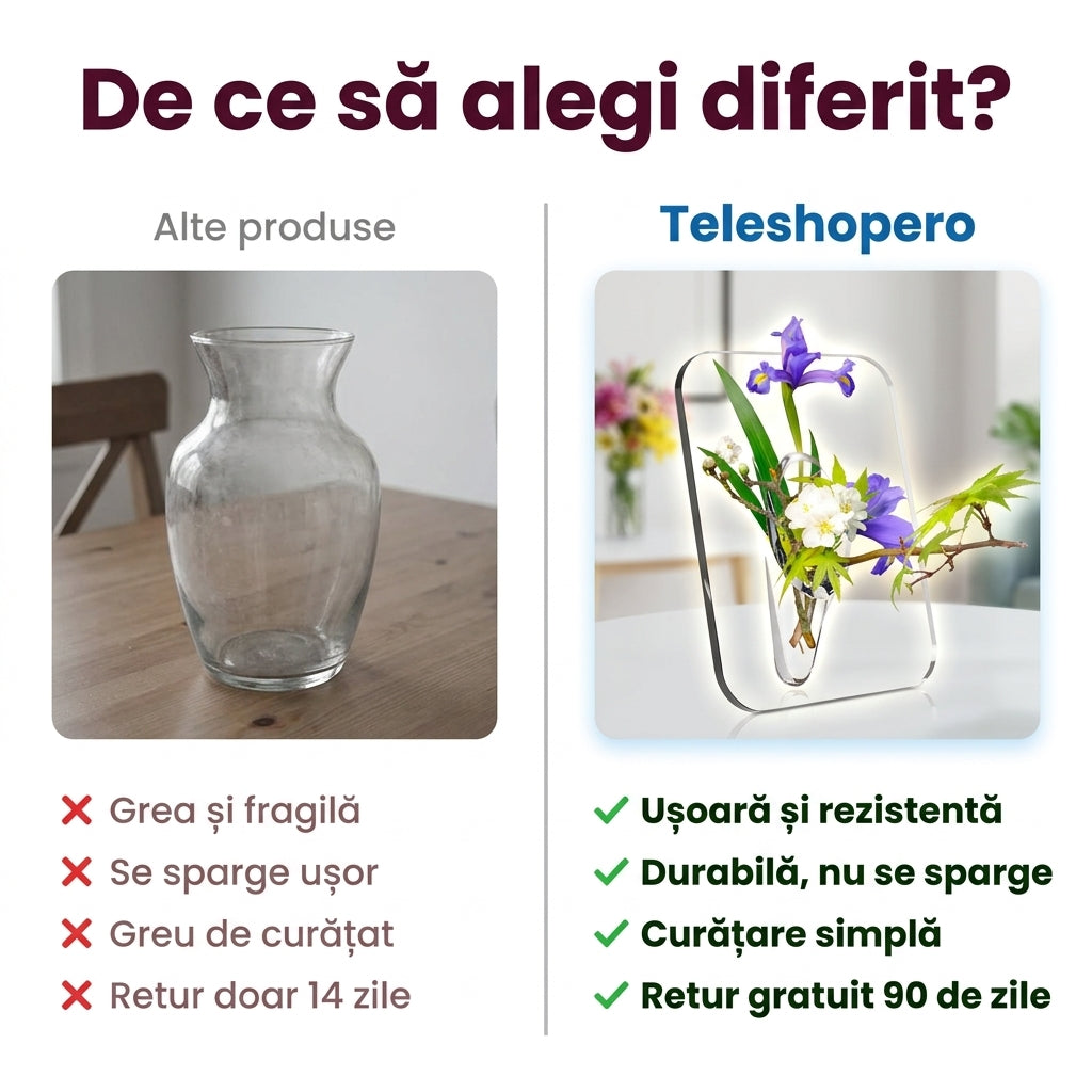 Vază Transparentă din Acril