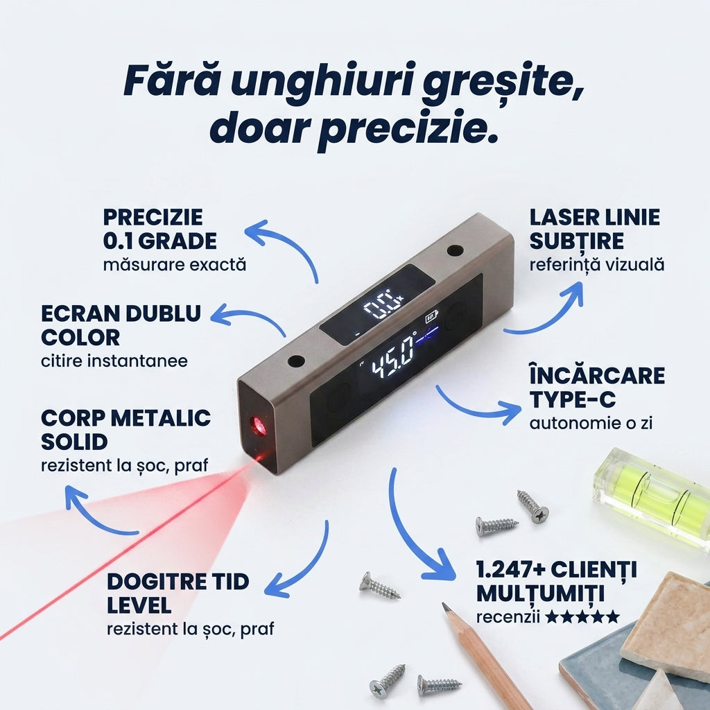 Inclinometru Digital cu Laser