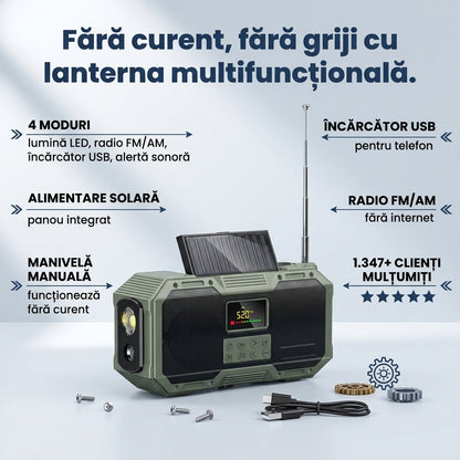 Lanternă Radio Solară Portabilă