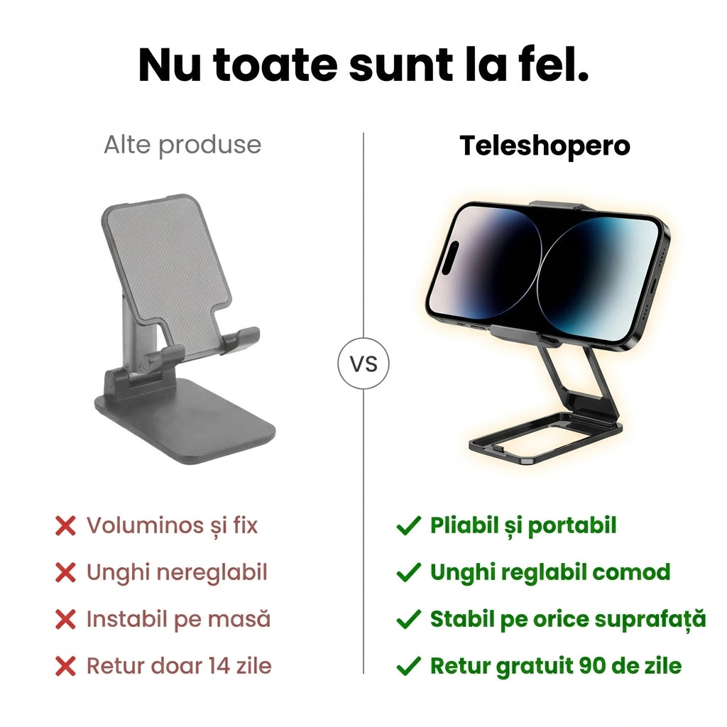 Suport Telefon Pliabil Negru