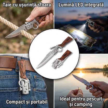 Cuțit Pliabil cu Lanternă