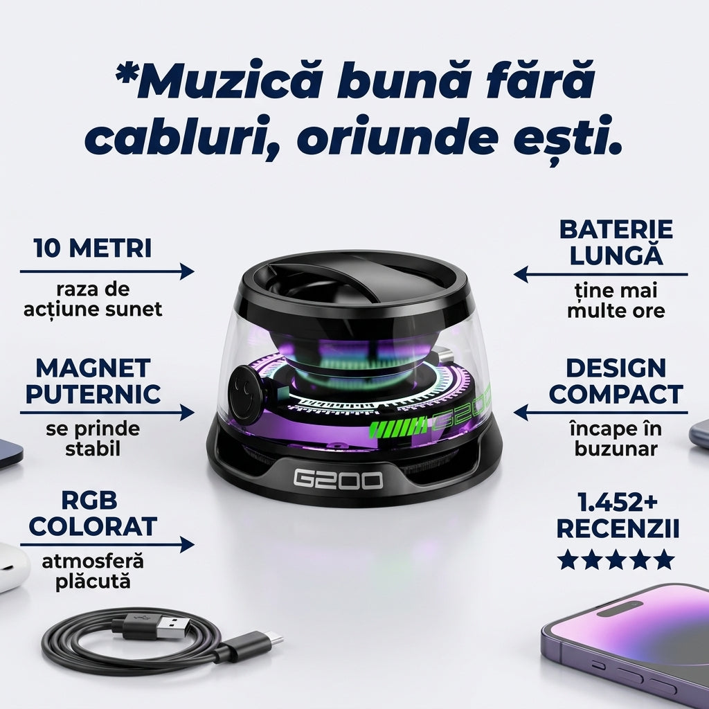 Boxă Magnetică Portabilă LED