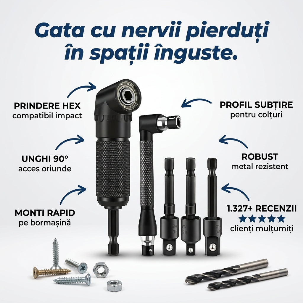 Set Adaptoare Unghiulare pentru Burghiu