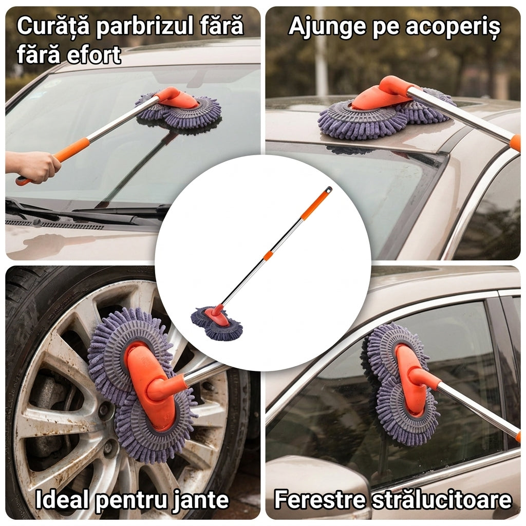 Perie Telescopică Dublă Mașină