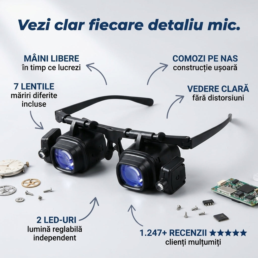 Ochelari Lupă LED Precizie