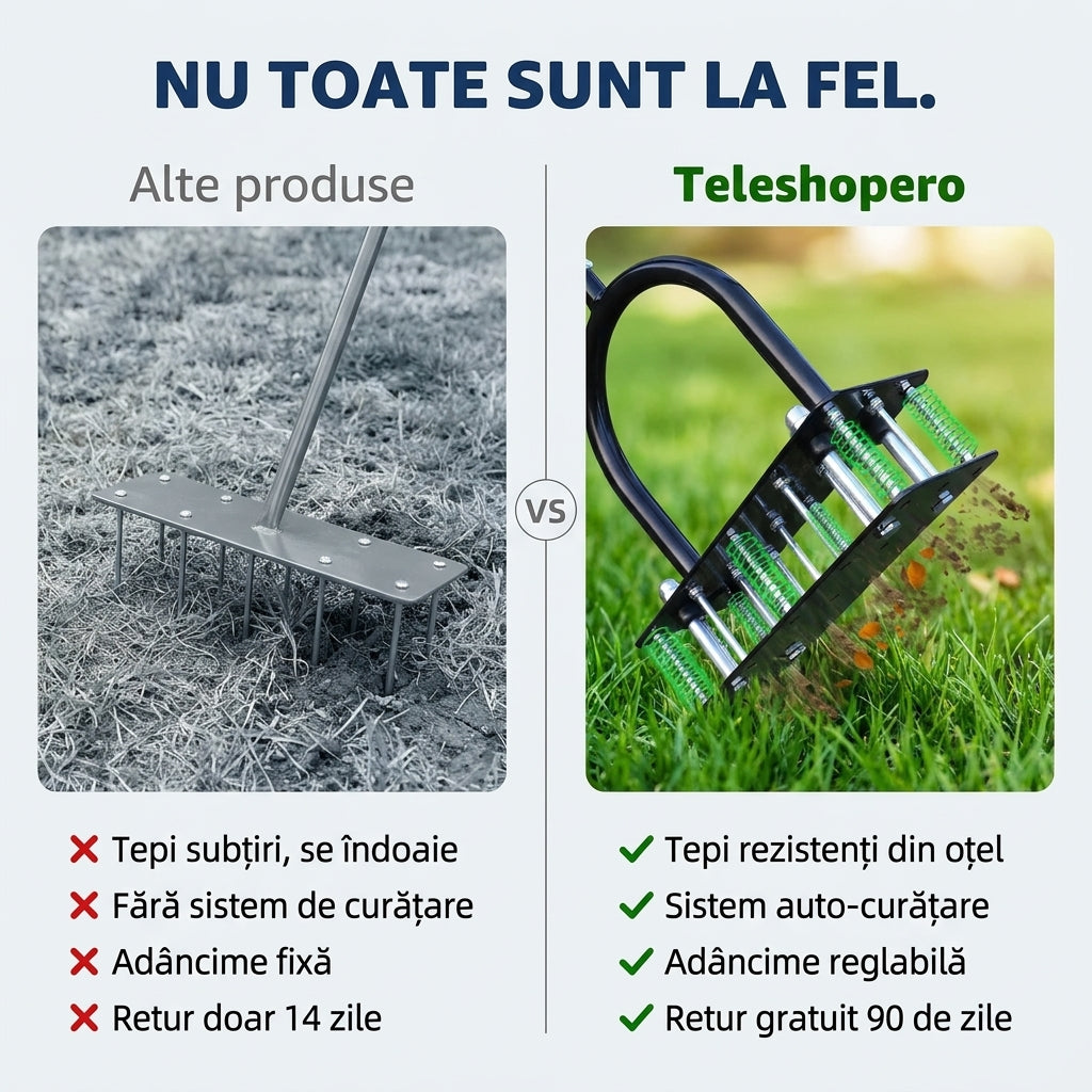 Aerator Manual pentru Gazon