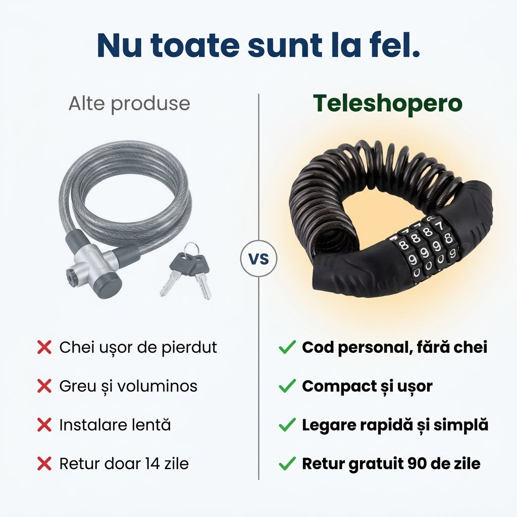 Cablu Antifurt Bicicletă Cifru
