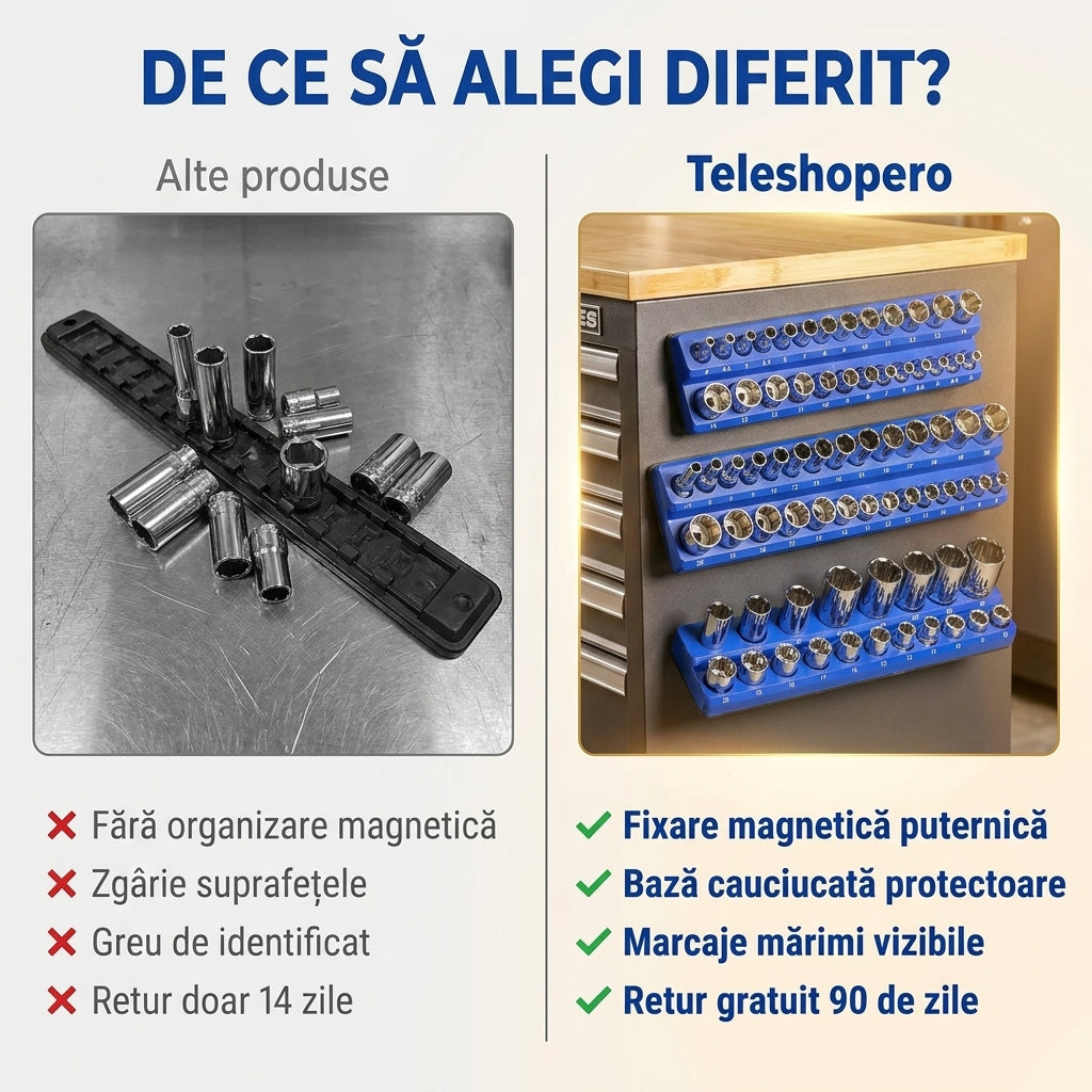 Set 3 Organizatoare Magnetice Chei Tubulare