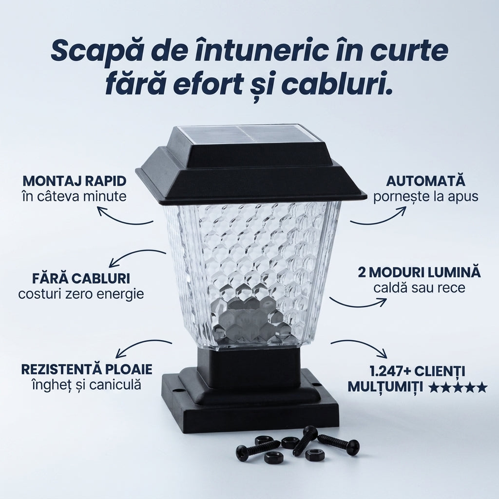 Lampă Solară Stâlp Exterior