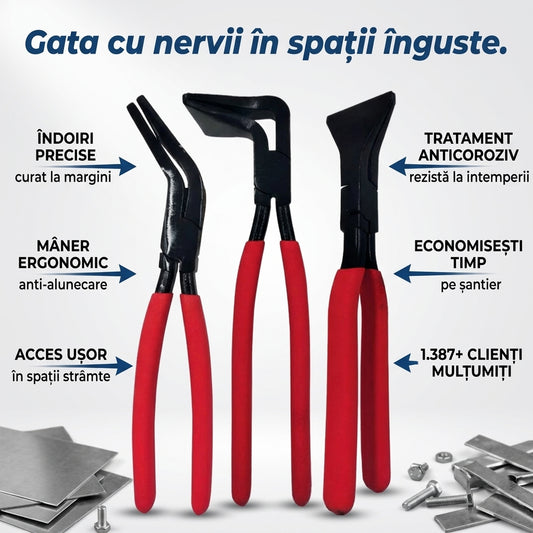 Set Profesional Clești Îndoit Tablă
