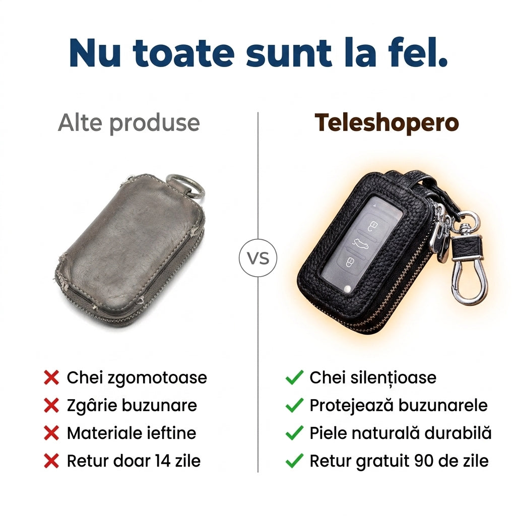 Portofel Chei Piele Compact