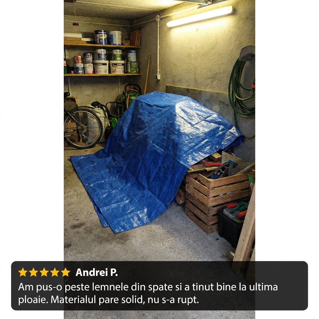 Prelată impermeabilă din plastic țesut