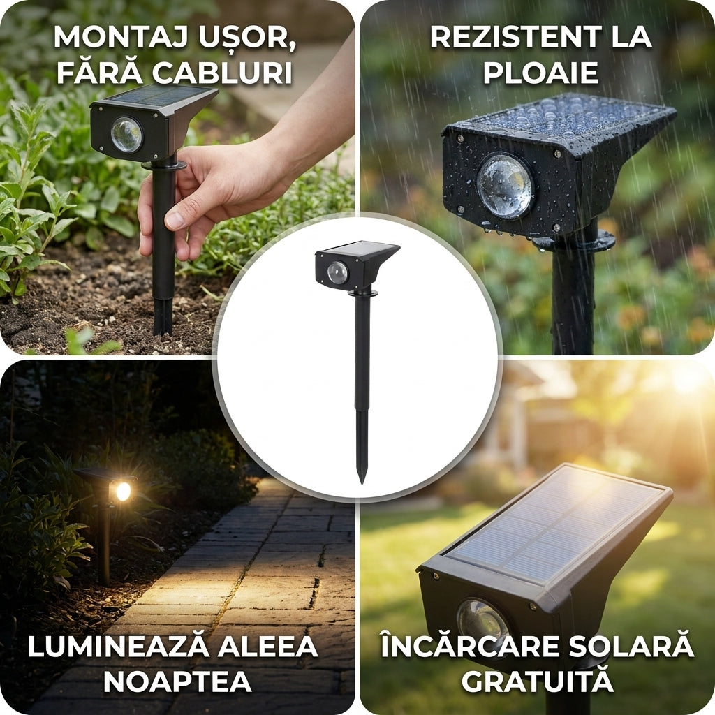 Proiector Solar LED Exterior