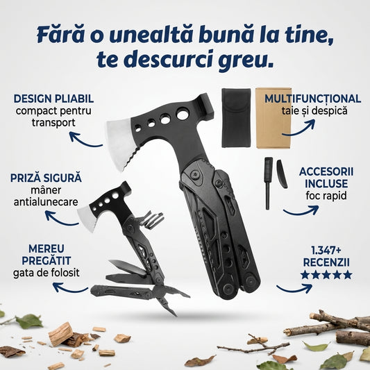 Topor Pliabil Multifunctional Supraviețuire