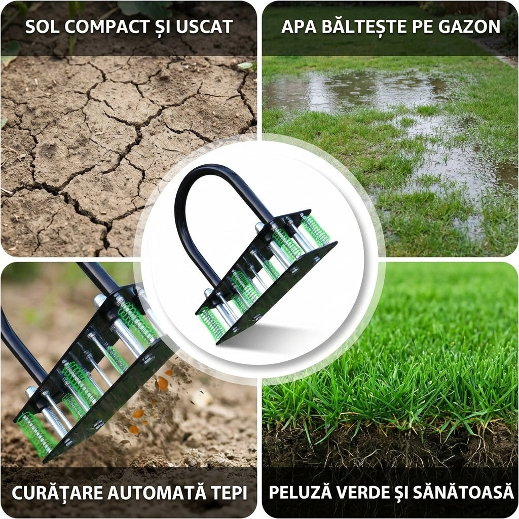 Aerator Manual pentru Gazon