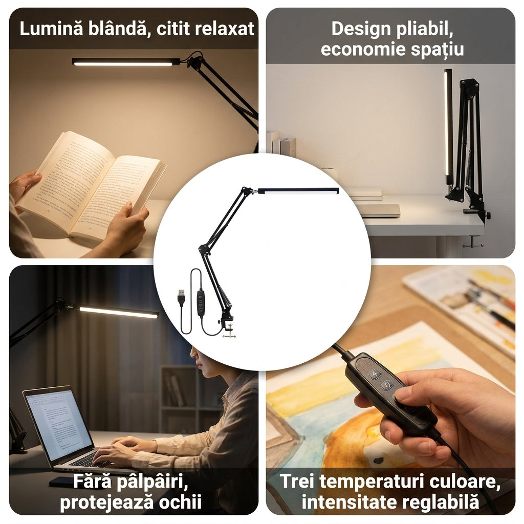 Lampă LED Birou Pliabilă