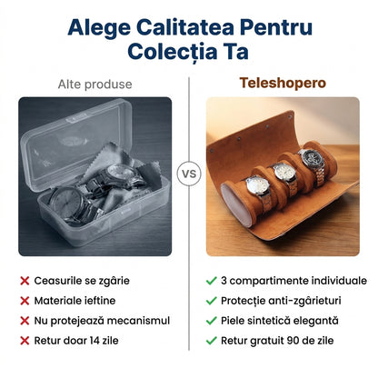 Cutie Organizator Ceasuri Piele