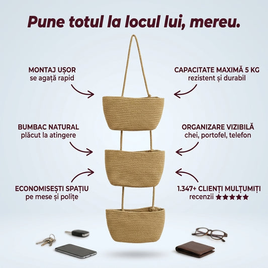 Coș Suspendat Din Bumbac