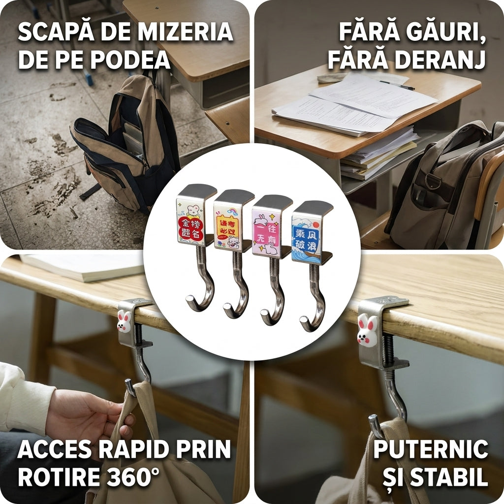 Cârlig Rotativ Birou Rucsac