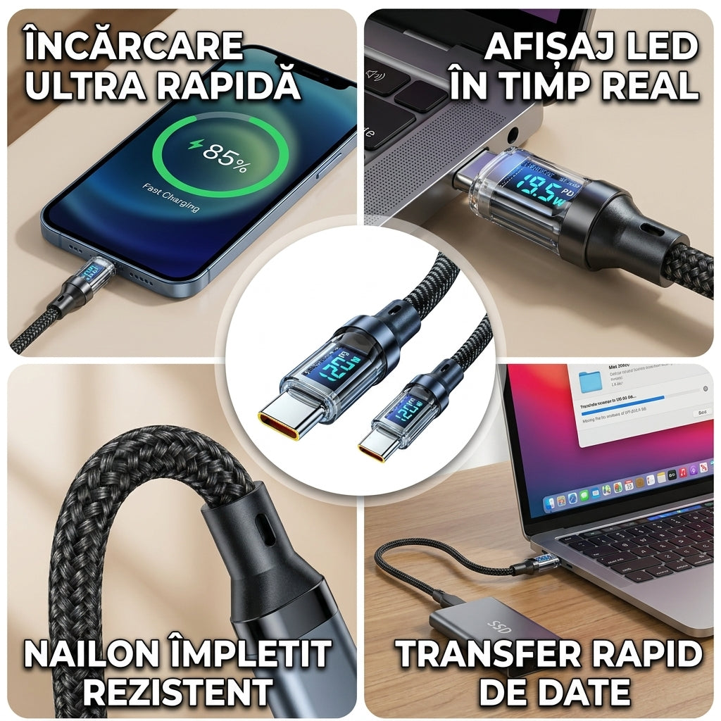 Cablu USB-C cu Display