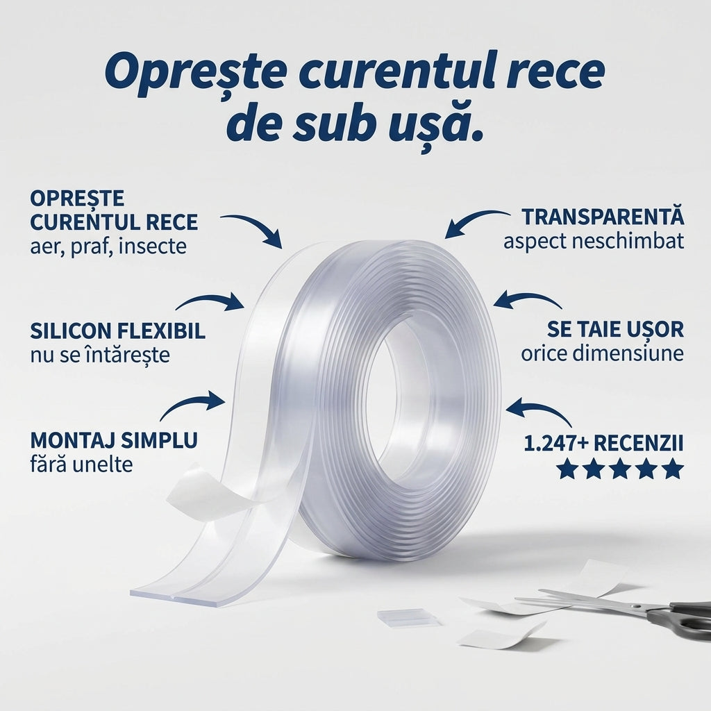 Bandă Etanșare Ușă Silicon 5 m