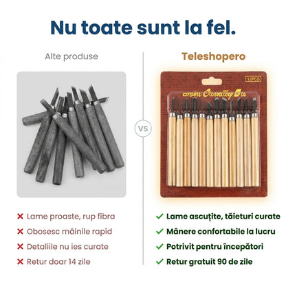 Set Unelte Sculptat Lemn