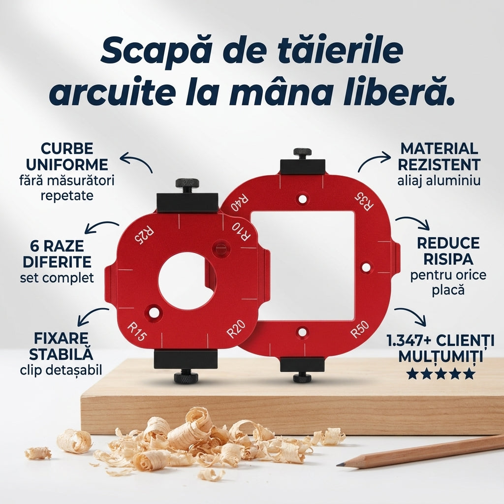 Șablon Radius Rotund Aluminiu