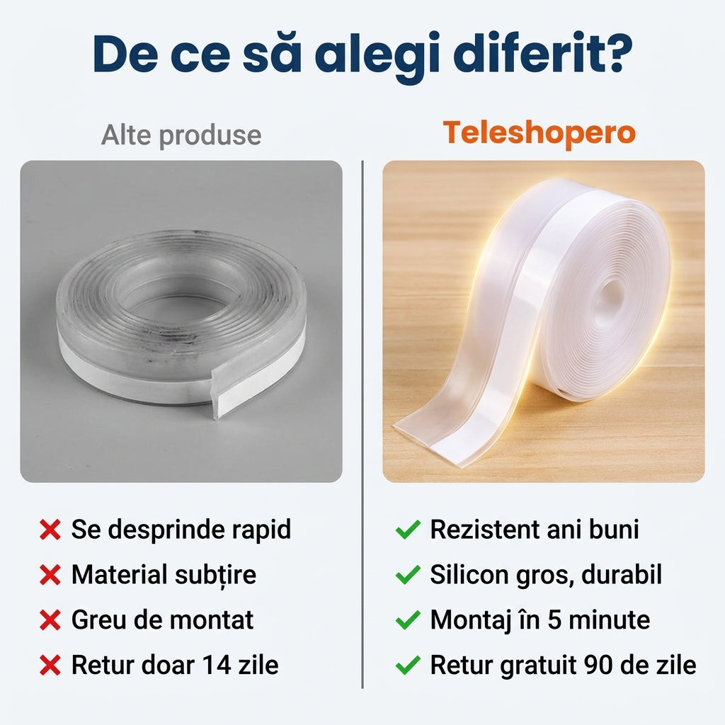 Bandă Etanșare Silicon Transparent