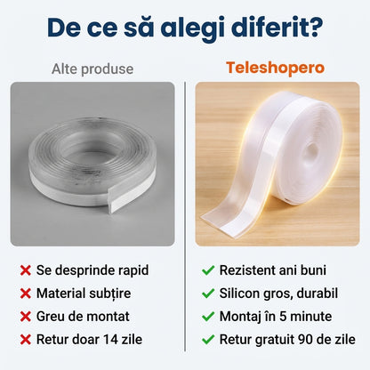 Bandă Etanșare Silicon Transparent
